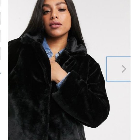 ASOS CURVE Brave Soul Plus tamsin faux fur jacket - Picture 3 of 7